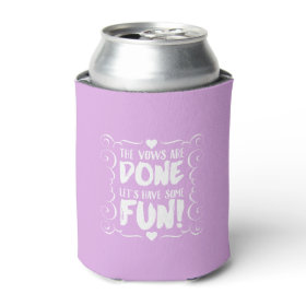 The Vows are Done Purple Wedding Koozie Favors Can Cooler