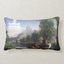 The Voyage of Life - Youth by Thomas Cole Throw Pillows