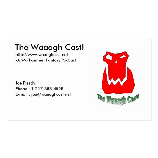 The Waaagh Cast! Full Size Business Card