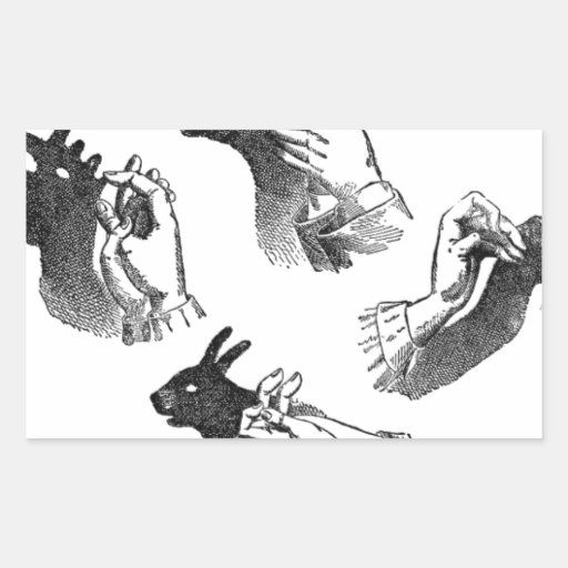 The Wall Hand Shadows Rectangular Sticker Zazzle