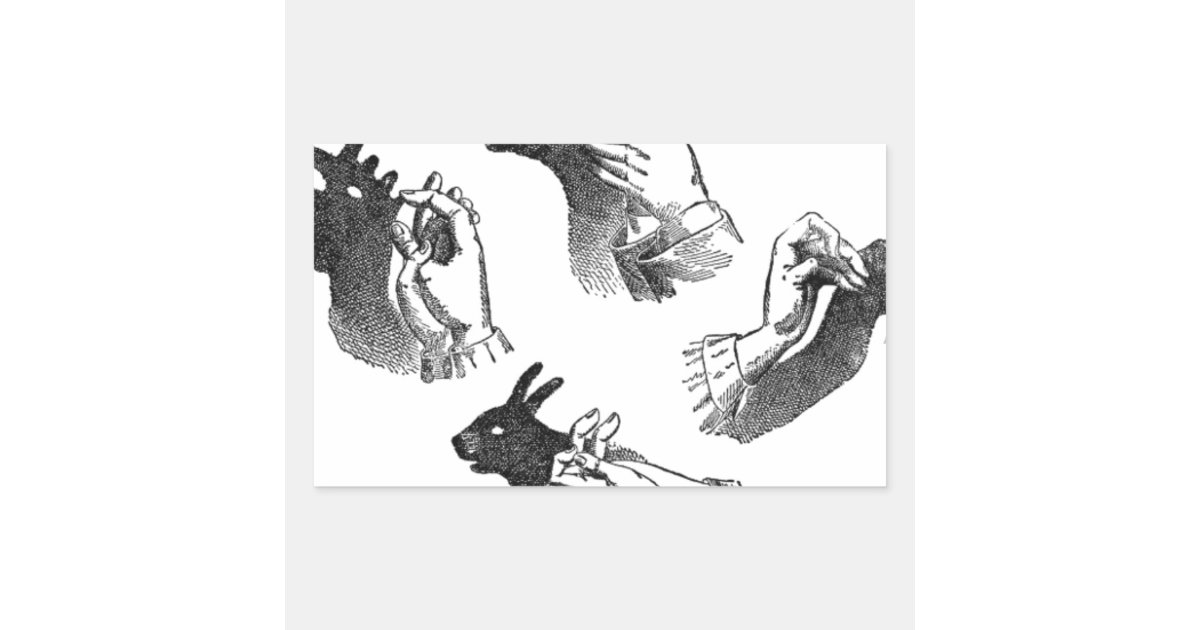 The Wall Hand Shadows Rectangular Sticker Zazzle