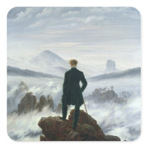 The Wanderer above the Sea of Fog, 1818 Square Sticker
