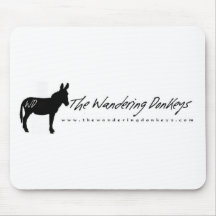 The Wandering Donkeys White Logo Mouse Mat