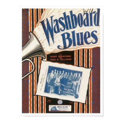 The Washboard Blues Vintage Songbook Cover Print by vintagegiftmall