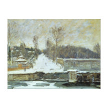 The Watering Place at Marly-le-Roi, 1875 Stretched Canvas Print
