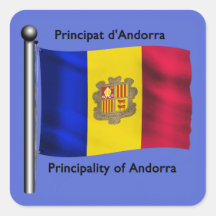 The Waving Flag of Andorra Square Sticker
