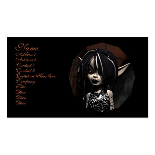 The Web Master Faery Business Card Template (front side)