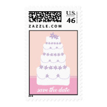 The Wedding Cake-Save The Date postage by twoheartsshoppe The Wedding Cake-Save The Date postage