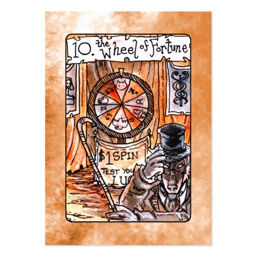 The Wheel of Fortune Tarot Card Business Card Template (front side)