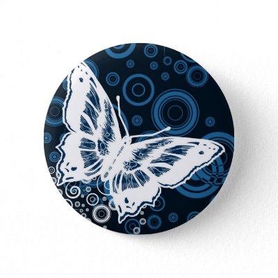 The White Butterfly Pinback Button