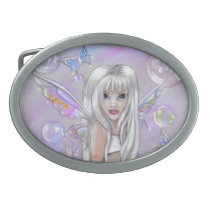 "The White Fairy" cute fairy art BELT BUCKLE belt buckles