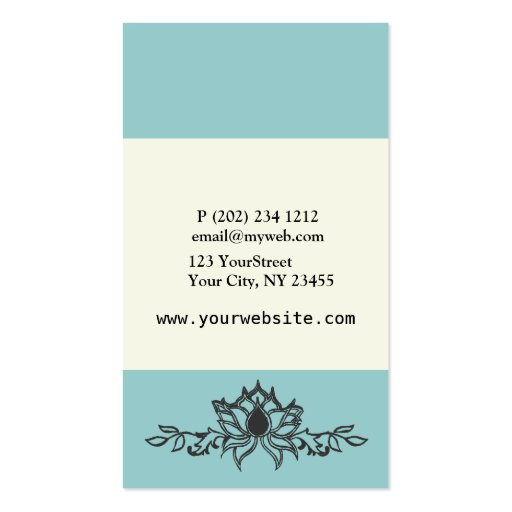 The  White Lotus Flower Business Cards (back side)
