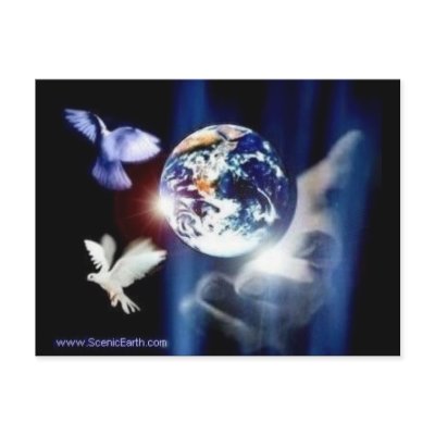 The Whole World In His Hands Post Card Postcard from Zazzle.com : planet christian dove post cards