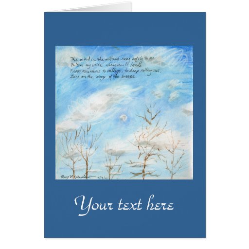 "The Wind in the Willows" verse on Painting Greeting Card