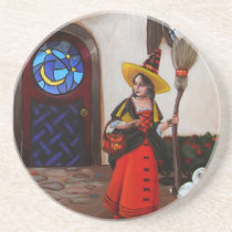 The Witch and her Geese coasters