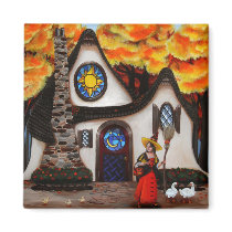 The Witch and her Geese magnets