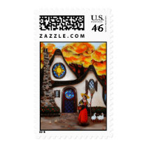 The Witch and her Geese postage