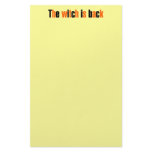 The Witch Is Back Halloween Stationery