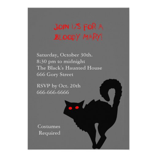 The Witches Cat Halloween Invitation