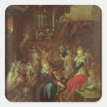 The Witches' Sabbath, 1606 Square Sticker