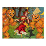 The Witch's Dance - Vintage Halloween Post Card