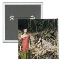 The Wooing of Grimhilde, the mother of Hagen Pinback Button