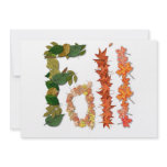 The word " Fall " written in leaf graphics Personalized Announcement
