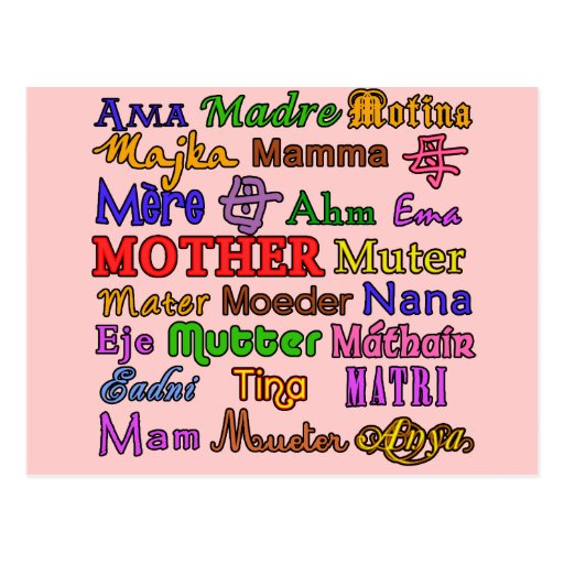 the-word-mother-in-many-languages-postcards-zazzle