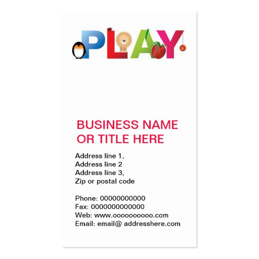 the word play business cards