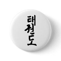 The Word Taekwondo In Korean Lettering Pin