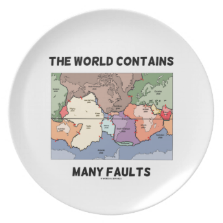 The World Contains Many Faults (Plate Tectonics) Dinner Plate