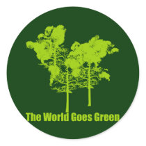 The World Goes Green Sticker by tshirtdujour The World Goes Green Sticker