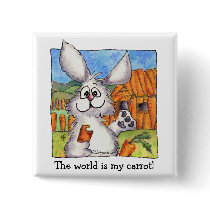 The World Is My Carrot Rabbit Lapel Pin buttons