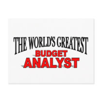 The World's Greatest Budget Analyst Post Cards