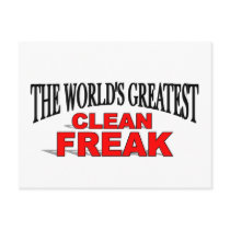 The World's Greatest Clean Freak postcards