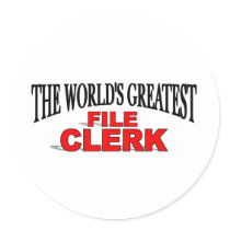 The World's Greatest File Clerk stickers