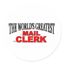 The World's Greatest Mail Clerk stickers