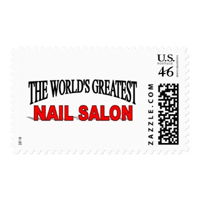 The World's Greatest Nail Salon Postage Stamp by theworldsgreatest