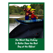 The Worst Day Fishing Birthday Postcard