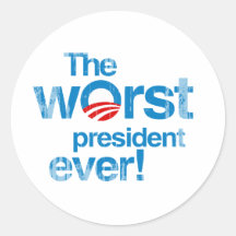 The worst president ever Faded.png Round Sticker