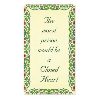 The worst prison would be a Closed Heart Business Card Template