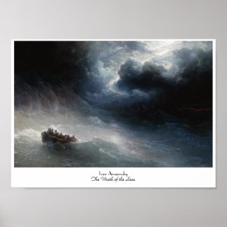 The Wrath of the Seas Ivan Aivazovsky seascape Poster