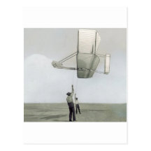 The wright brothers glider flyer post card