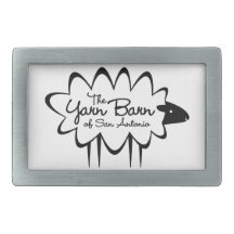 The Yarn Barn of San Antonio Sheepy Rectangular Belt Buckle