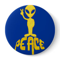 The Yellow Peace Alien Buttons