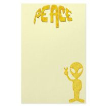 The Yellow Peace Alien Stationery Paper