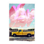 yellow, truck, art, print