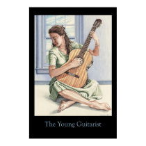 The Young Guitarist black posters