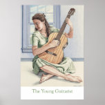 The Young Guitarist white Poster