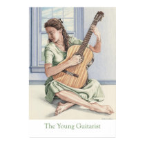 The Young Guitarist white posters